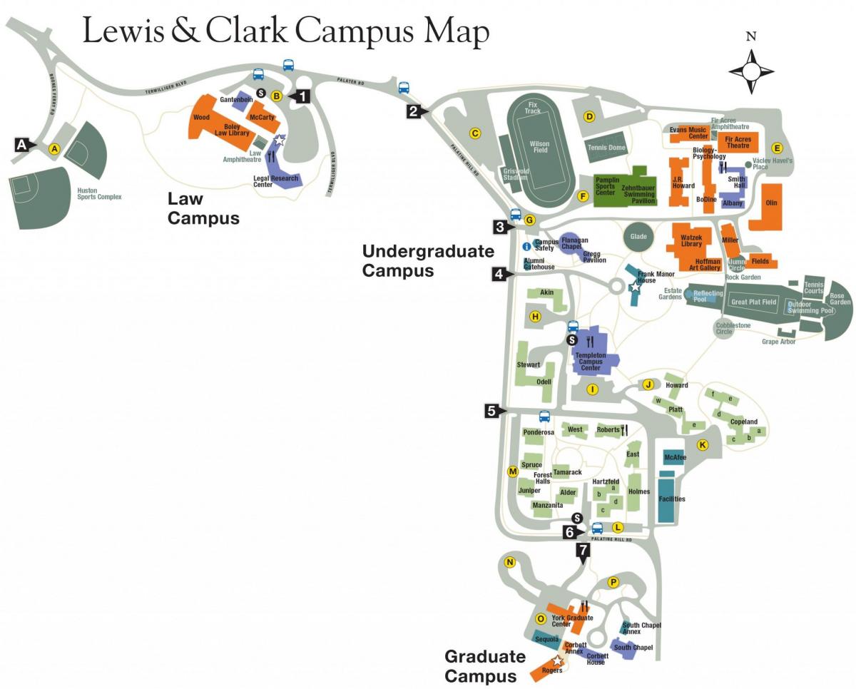 แผนที่ของลูอิสและคลาร์กวิทยาลัย